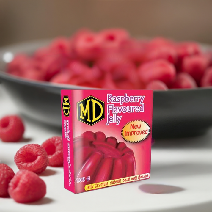 MD Raspberry Flavoured Jelly 100g – Maharaja Super